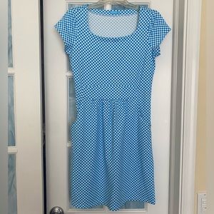 J. McLaughlin blue gingham dress size small